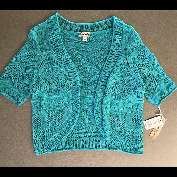 World Unity Sweaters - Short Sleeve Shrug/Cropped Cardigan - NWT